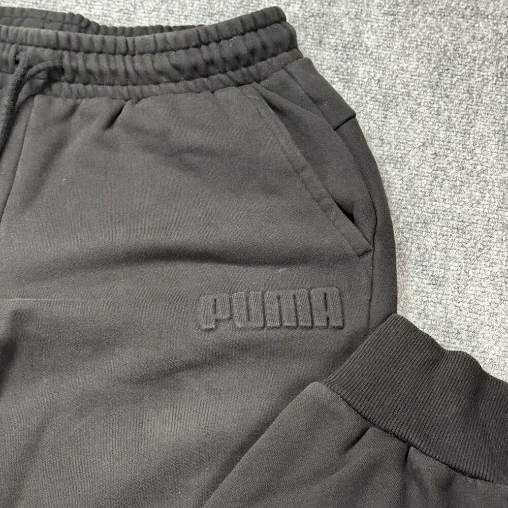 Puma Sweatpants Womens Medium Black Joggers Logo Athleisure Classic - Picture 2 of 8